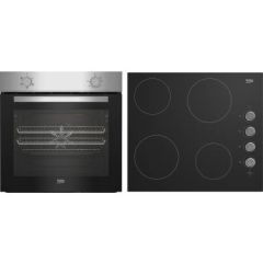 Beko BBSF210SX/G Built-In Oven Ceramic Hob Pack