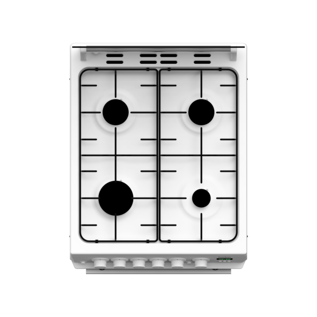 Beko EDG506W 50cm Twin Cavity Gas Cooker with Glass Lid - White