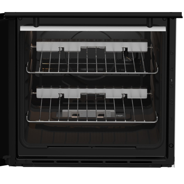 Beko EDG506W 50cm Twin Cavity Gas Cooker with Glass Lid - White