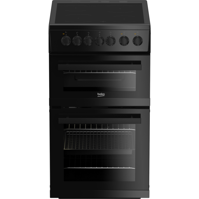 Beko EDVC503B 50cm Electric Double Oven with Ceramic Hob - Black