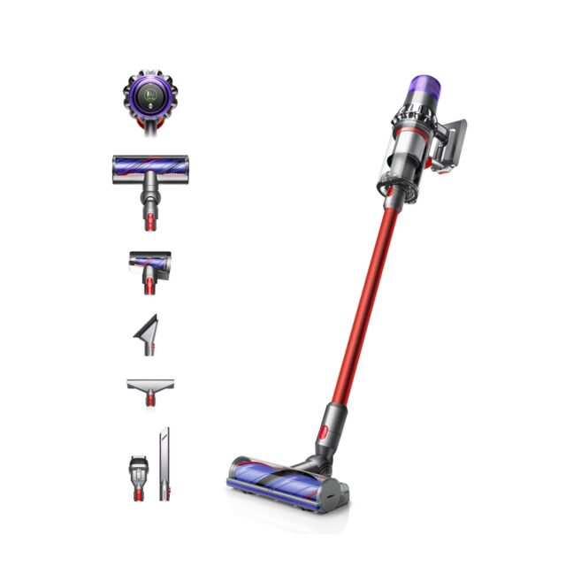 (476597-01) V11EXTRA Stick Vacuum Cleaner - 60 Minutes Run Time - Nickel/Red