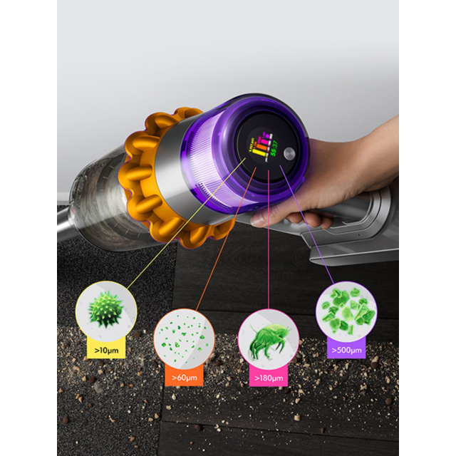 Dyson V15-2024 Cordless Vacuum - 60 Minutes Run Time - Yellow/Nickel