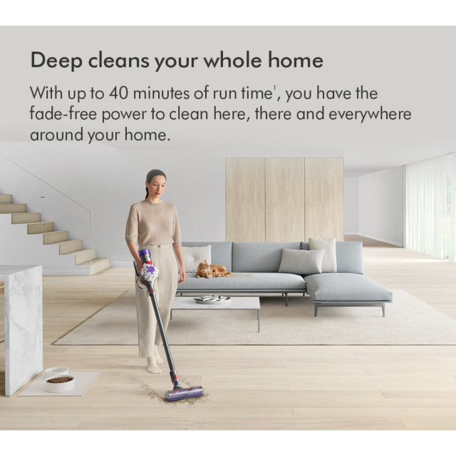 Dyson V8-2023 Cordless Stick Vacuum Cleaner - 40 Minutes Run Time - Silver