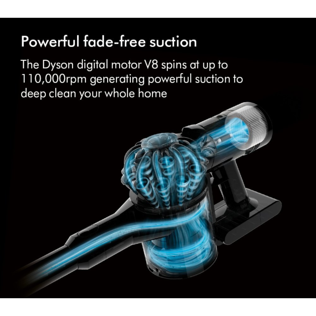 Dyson V8-2023 Cordless Stick Vacuum Cleaner - 40 Minutes Run Time - Silver