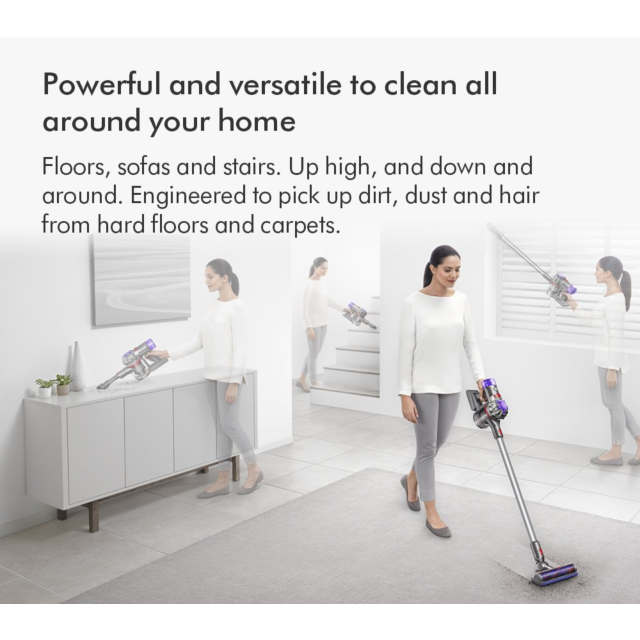 Dyson V8-2023 Cordless Stick Vacuum Cleaner - 40 Minutes Run Time - Silver