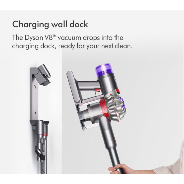 Dyson V8-2023 Cordless Stick Vacuum Cleaner - 40 Minutes Run Time - Silver