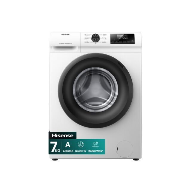 Hisense WF1Q7021BW 7kg 1200 Spin, Steam Washing Machine - White