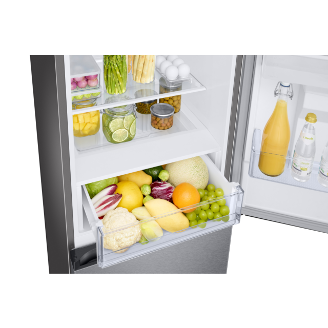 Samsung RB34C632ESA/EU 59.5cm 65 / 35 Split Fridge Freezer - Silver / White