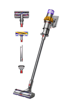 Dyson V15 Detect Absolute 2024 in Yellow and Nickel.